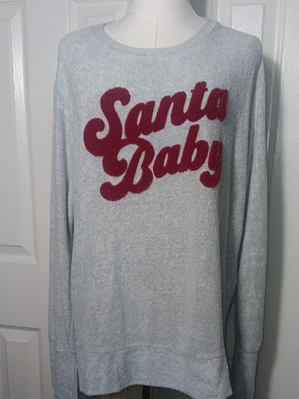 Royce Brand Santa Baby Terry Cloth Holiday Sweatshirt Size Large EUC